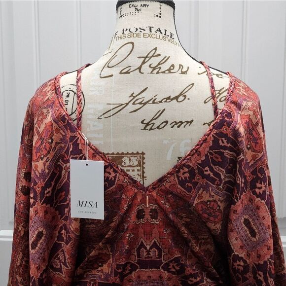 🔥Misa, Beautiful Butterfly Sleeve Dress. NWT-oversized XS - Picture 7 of 8